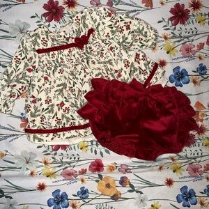 Floral and Red Kids Outfit